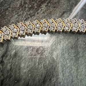 2carat diamond tennis bracelet. 14k yellow gold filled.